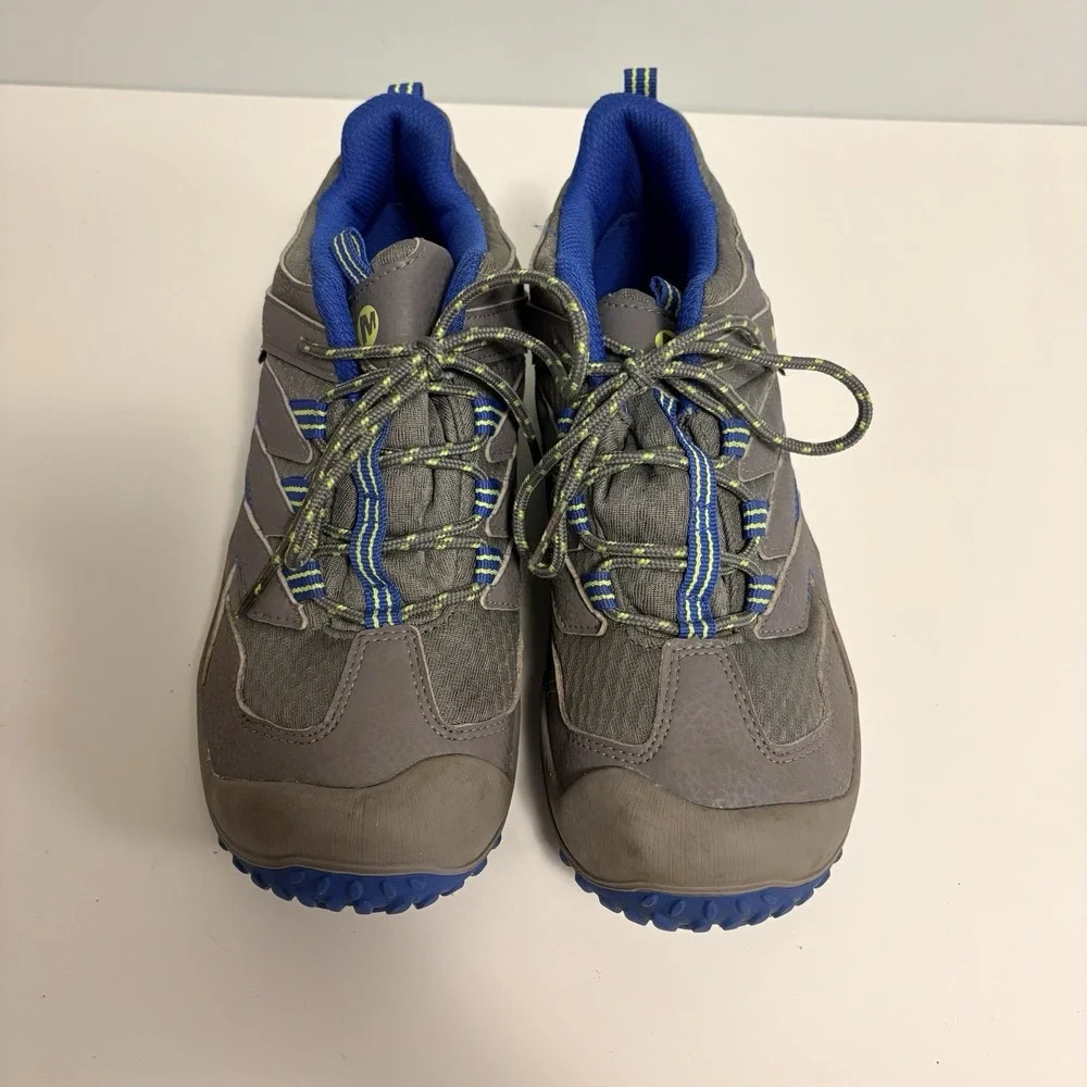 MERRELL Boys Chameleon Access Gray Hiking Shoes Mid Top Sz 4.5M Waterproof
